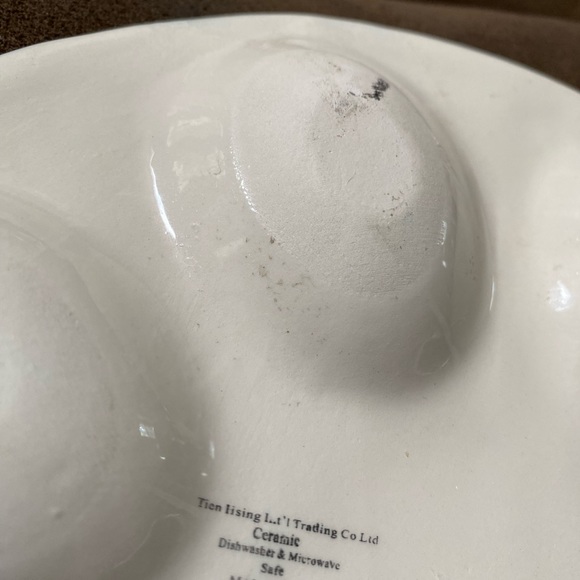 Egg Plate Spring Easter Pastels Floral Ceramic Deviled Egg Plate 8 Sections 10” - Picture 4 of 5